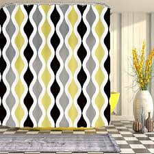 Yellow Stripe Shower Curtain Set