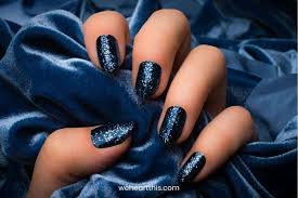 55 dazzling blue nails with glitter for