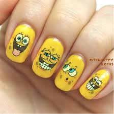 spongebob nails by bornprettynails