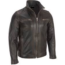 Details About Mens Black Rivet Leather Faded Seam Jacket Genuine Cowhide Leather All Sizes