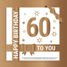 happy 60th birthday gold numerals and