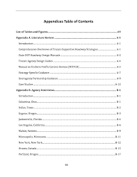 Include any appendices at the very end of the paper. Appendices Table Of Contents Improving Transportation Network Efficiency Through Implementation Of Transit Supportive Roadway Strategies The National Academies Press