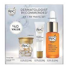 roc am pm gift set retinol eye cream