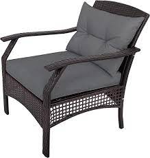 4 Piece Rattan Conversation Set Dark