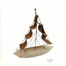 wooden sailing boat craft for home decor