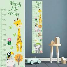Details About Personalised Custom Fabric Height Growth Chart Zoo Animals Design Add Name Dob