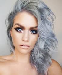 gray hair with blue eyes want colorful