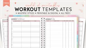 free workout template track your