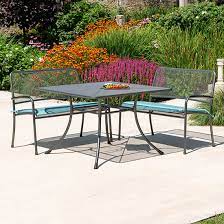 Prats Outdoor Metal Dining Table With 2