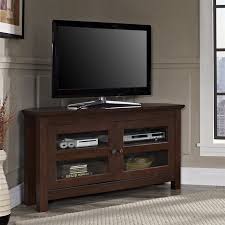 44 corner wood tv console in