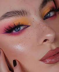 pink and yellow eyeshadow