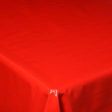 Pvc Tablecloth Plain Red Wipe Clean