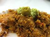 arroz con pollo with salsa verde  rice and chicken casserole