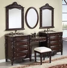 Elegant petite french vanity made of wood cover with leather top beautiful veneer and remarkable bronze accent decoration original color finish. 80 Inch And Over Vanities Bathroom Sink Vanities Double Sink Vanity