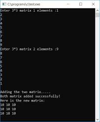 c program to add two matrices