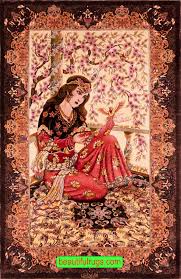 pure silk wall rug handmade pictorial