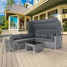 Afoxsos 7 Piece Wicker Rattan Outdoor