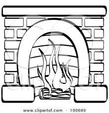 Free Fireplace Coloring Page Coloring