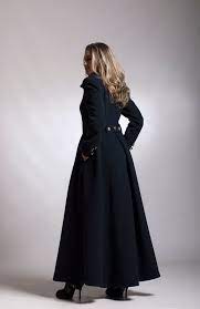 Long Wool Coat For Women Dark Blue Maxi