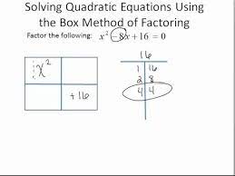 solving quadratic equations using the