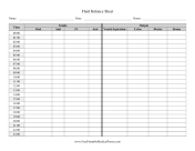 Fluid Balance Chart Medical Printables Charting For