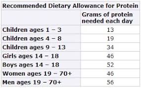 Recommended Daily Allowance For Protein Nutrition Plans
