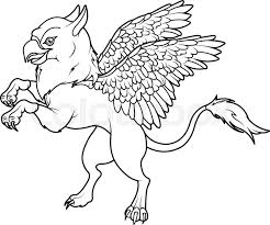 Let your child color his personal unicorn and go on a magical journey! Coloring Page Of Magic Flying Griffin Stock Vector Colourbox
