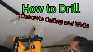 how to drill concrete ceiling and walls