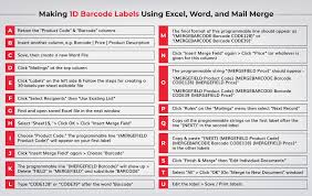 print barcode labels from excel word