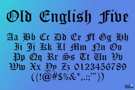 old english five font ter
