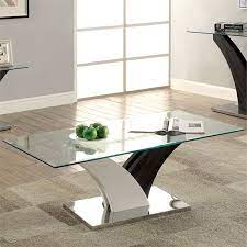 Tri Contemporary Glass Top Coffee Table