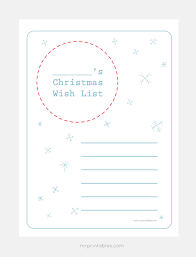 Christmas Wish List Templates Mr Printables