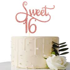 This darling event is sure to win you over! Rose Gold Glitter Sweet 16 Cake Topper 16th Birthday Cake Topper Sweet Sixteen Themes Party Decoration Supplies Buy Online In Bulgaria At Bulgaria Desertcart Com Productid 203517103