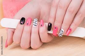 beautifully manicured woman fingernails