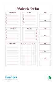 free cute weekly to do list template in