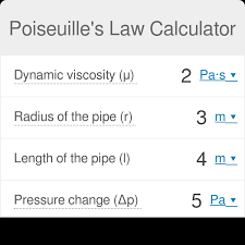Poiseuille S Law Calculator Fluid Air