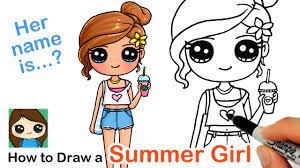 Fostering creativity and confidence in kids drawing. How To Draw A Cute Girl Summer Art Series 7 Youtube