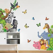 Cartoon Animal Wall Decal Jungle