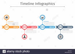 Timeline Infographics Template With Arrows Flowchart