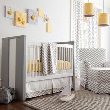 Gray And Yellow Chevron Crib Bedding