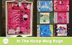 customer projects in the hoop mug rugs