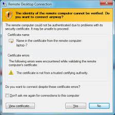 Remote Desktop Connection How To Get The Certificate Prompt Back