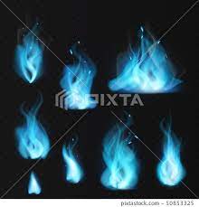 Blue Flame Burning Fiery Natural Gas