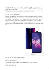 Compare oppo f11 pro prices from various stores. Tryotec In Oppo F11 Pro Launched Pre Order Live Full Specifications