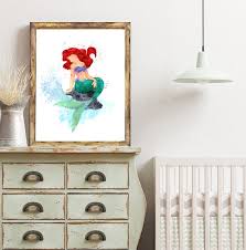 Princess Ariel Watercolor Print Art