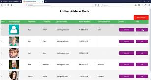 Get Build Online Address Book With Html Css Php Mysql