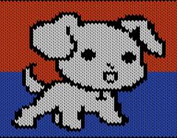 Knitting Motif And Knitting Chart Cute Litle Dog Designed