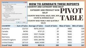pivot table in excel in hindi you