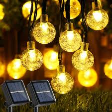led solar globe fairy lights waterproof