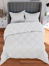 White Plain Double Bed Quilt Size 180